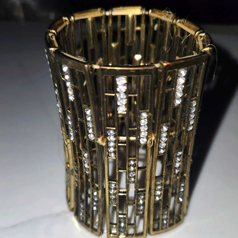 Gold Studded Cuff Bracelet